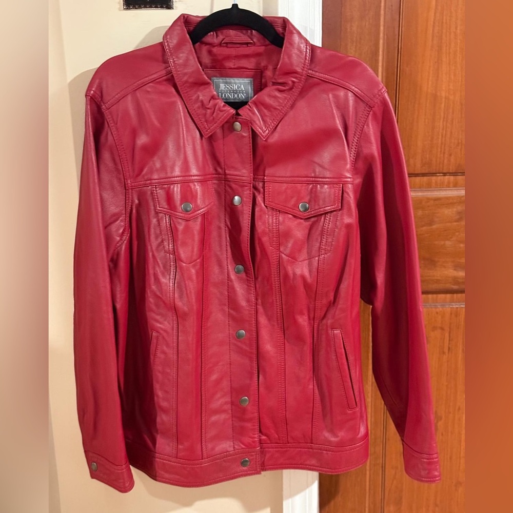Jessica London Cherry Leather Jacket